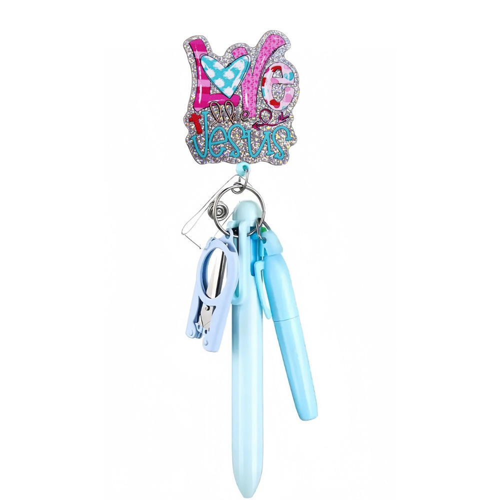 Retractable Scroll Style Hooks Scalable Ballpoint Pen School Hospital Student Nurse Ball Pen with Buckle Clip Nurse's Day: PURPLE