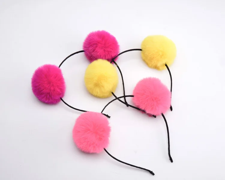 Schattige pomponbal oortjes pluizige balletjes leuke haarband haarband mooie haaraccessoires