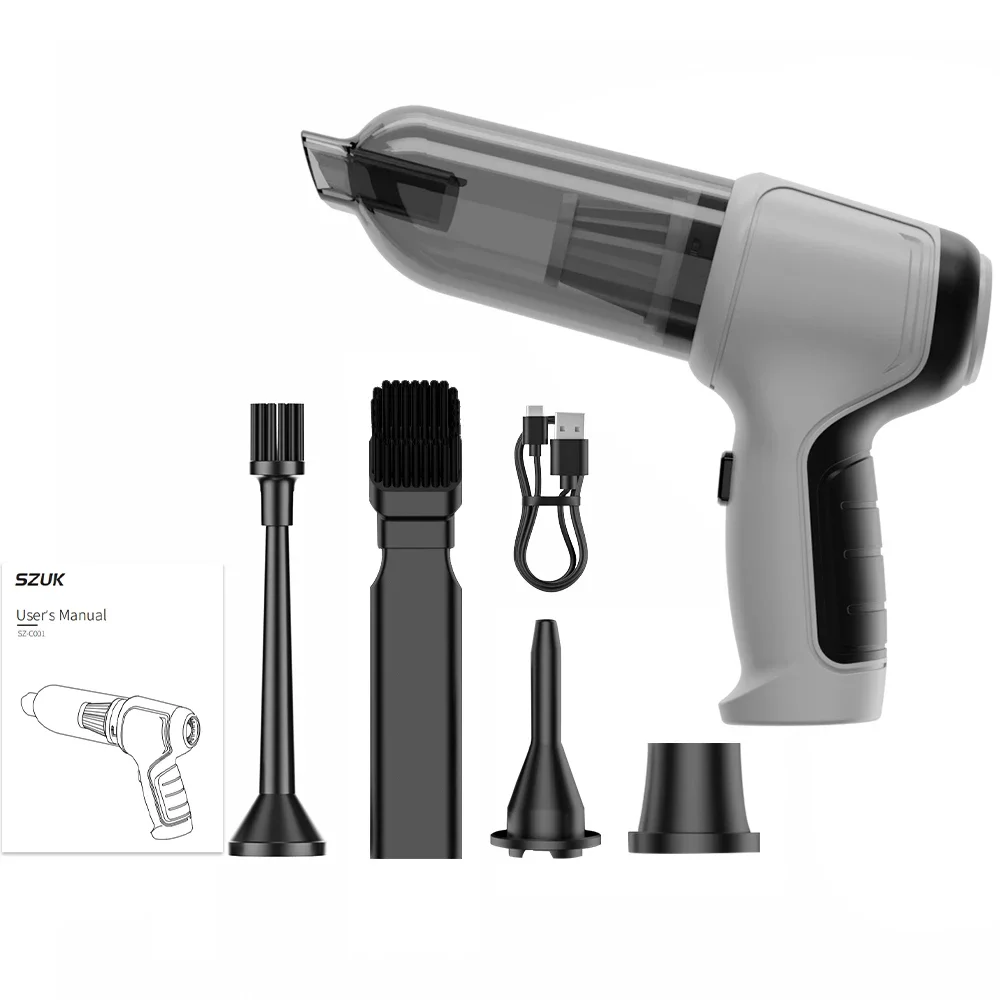 SZUK Auto Vacuüm Cieaner 638000Pa Draadloze Mini Handheld Reinigingsmachine Krachtige Draagbare Blower Stofzuiger voor Auto Thuis Draadloze stofzuiger Mini Handheld stofzuiger Stofzuiger voor auto en huis: Rood