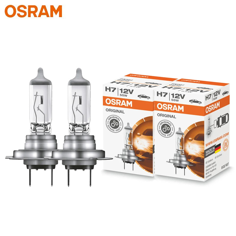 OSRAM 2 pièces Original H7 12V 55W PX26d Standard voiture halogène phare 3200K feux de croisement 64210GE fabriqué en allemagne paire