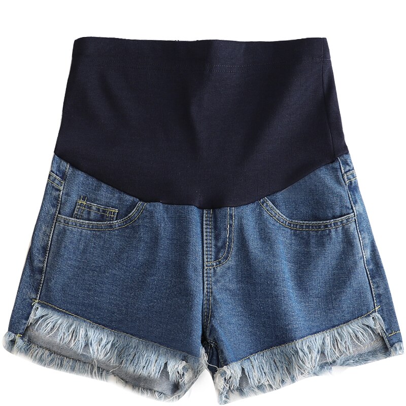 Short de maternité en Denim blanc fin, taille haute, ventre court, vêtements pour femmes enceintes, Shorts décontractés, collection été 17432