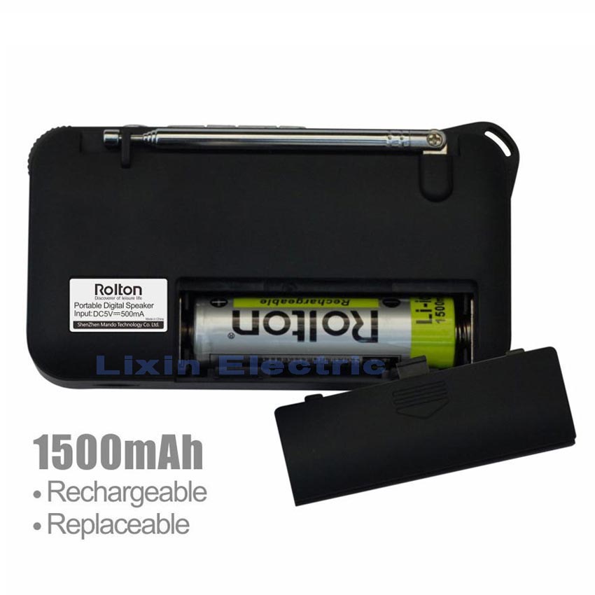 Rolton-reproductor MP3 W505 WMA WA, Mini altavoces de Radio FM portátiles con pantalla LCD, compatible con tarjeta TF, reproducción de música, linterna LED