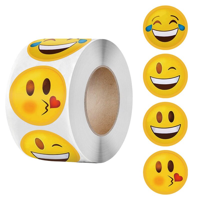 Leuke Cartoon Smiley Sticker Leraar Kinderen Beloning Sticker Verjaardag Party Decor Sticker Bakken Huwelijkscadeau Afdichting Lijm: A 25MM 500PCS