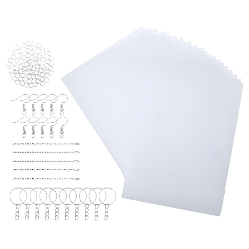 Kit de feuilles de plastique thermorétractable papier rétractable perforateur porte-clés bricolage feuille thermorétractable feuille de Film de papier en plastique