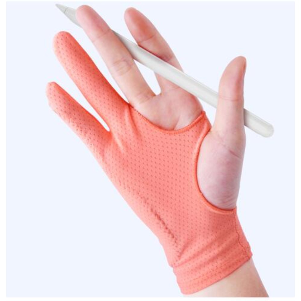 Guante de dibujo de artista para cualquier mesa de dibujo gráfico, 2 dedos antiincrustantes, guantes de dibujo negros para mano derecha e izquierda, 1 ud.