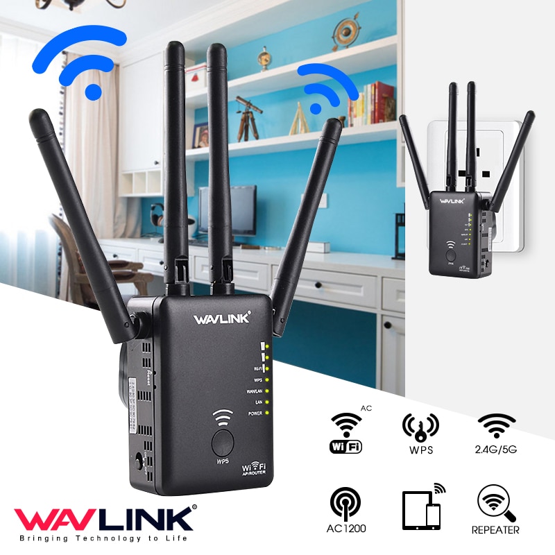 Wavlink UK/EU/US/AU Stecker AC1200 Dual für Band 1200Mbps 4x3dBi Externe Antenne Drahtlose WIFI repeater