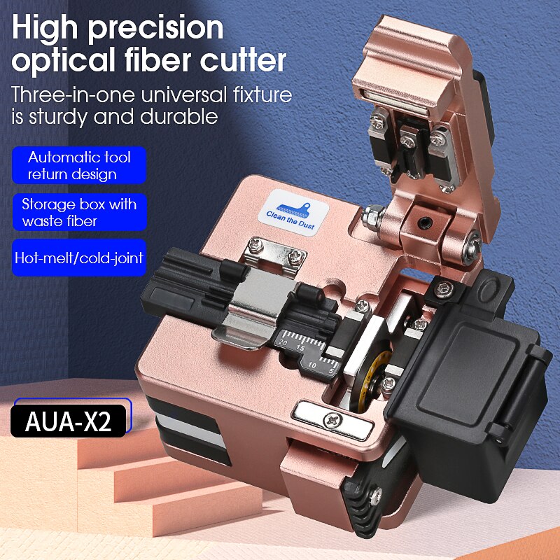 COMPTYCO FTTH AUA-X2 Optical Fiber Cleaver Kabel Schneiden Messer Faser-spalter: Rose gold AUA-X2