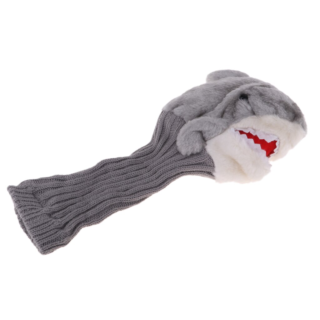 Lightweight Sports Golf Club Wood Driver Cover Headcover - Gray Shark Shape