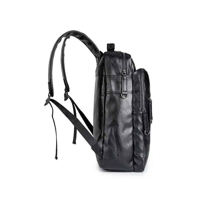 Heißen Neuen männer Einfarbig PU Große Kapazität Schüler Schule Tasche Hübscher Junge Multifunktionale Rucksack