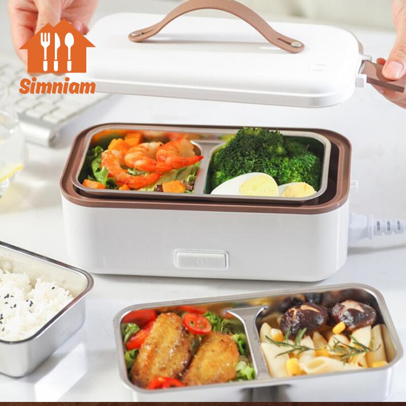 Double-layer Lunch Box Food Container Portable Electric Heating Insulation Dinnerware Food Storage Container Bento Lunch Box
