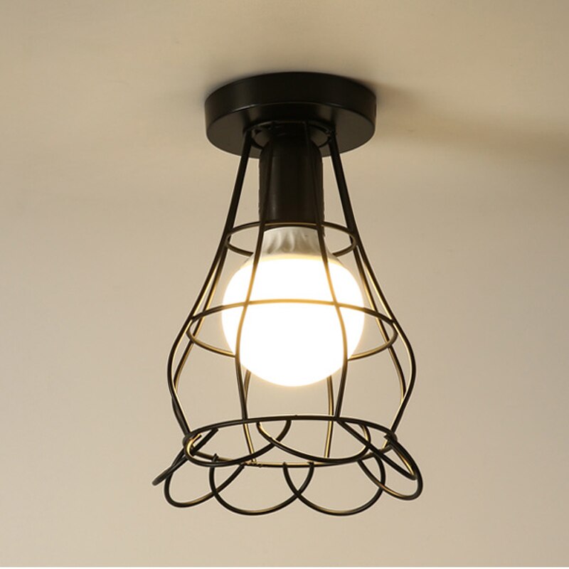 retro taklampe årgang taklampe koselig innredning til soverom korridor spisestue svart hems 110v 220v e27 stikkontakt: H pære ikke dekke
