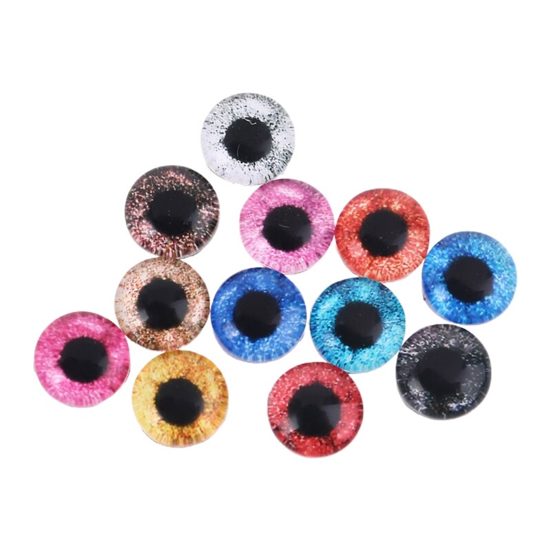 20 sztuk szklane lalki oko DIY rzemiosło gałki oczne dla zwierząt dinozaurów oczy akcesoria B2QD: 5AC105206 8mm