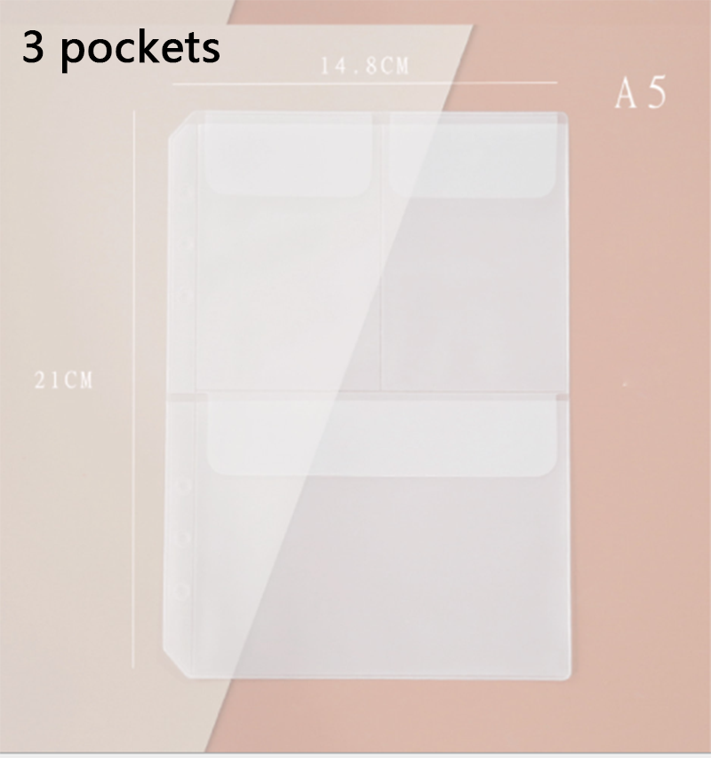 A5/A6 Transparent Storage File Holder Pouch Loose Leaf Notebook Collection Bag DIY Diary Accessory Name Card Case Storage Bag: A5-3