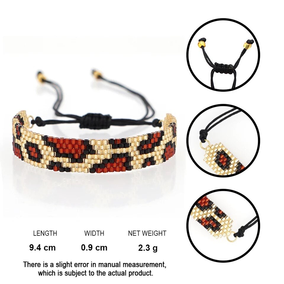 Europe and USA MIYUKI Bracelet Men Pulseras Mujer Moda Leopard Armband Bracelets Women Jewelry Shell Tassel Leopar Pattern