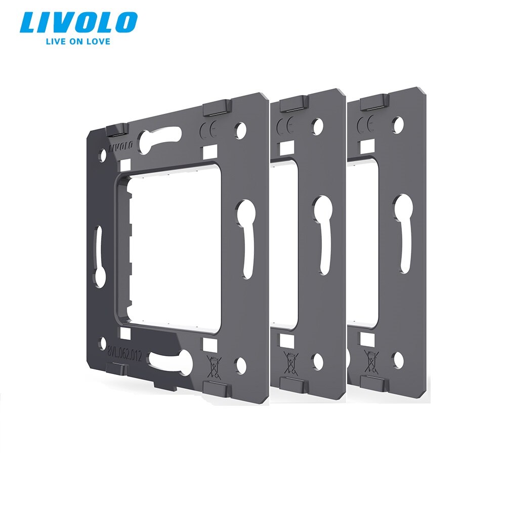 LIVOLO-placa de Metal con interruptores y enchufes, accesorio adecuado para diferentes tamaños, productos de accesorios, placa de hierro, 3 unids/lote,: Default Title