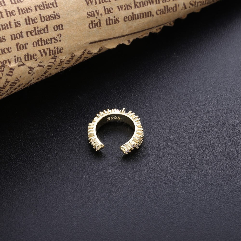 Shadowhunters äkta 925 sterling silver opal öronkudd kvinnor smycke klämma på örhänge för bästa vän uttalande kristall tillbehör