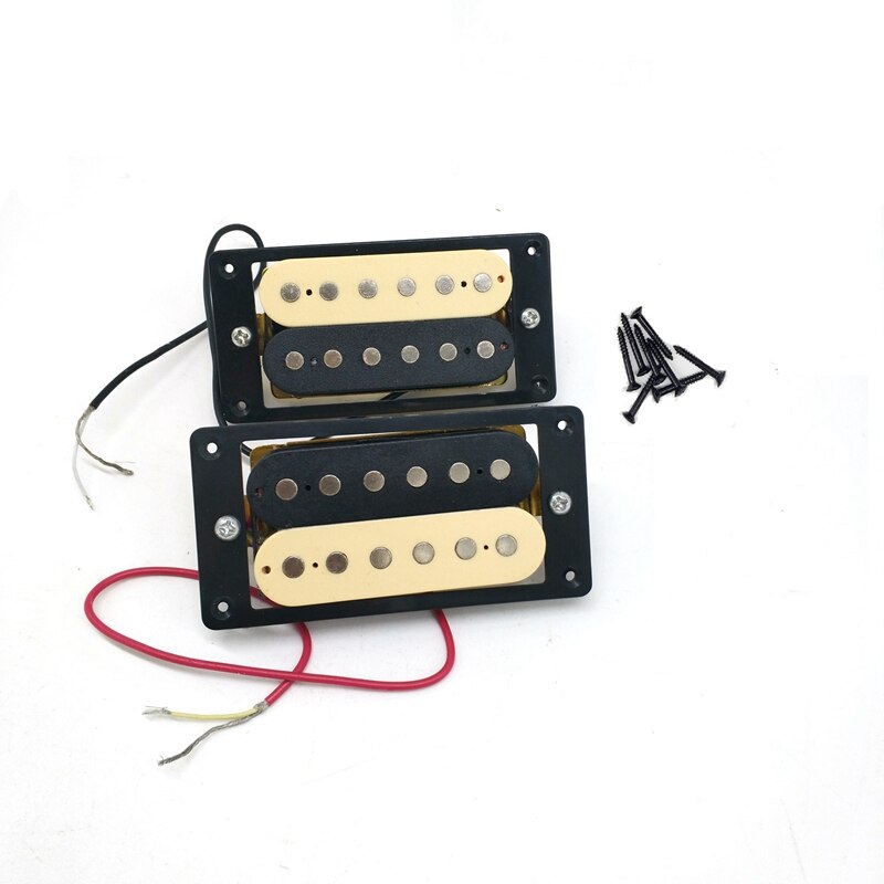 2Pcs Electric Guitar Pickups 50/52 Zebra Faced Humbucker Double Coil Electric Guitar Pickups: Default Title