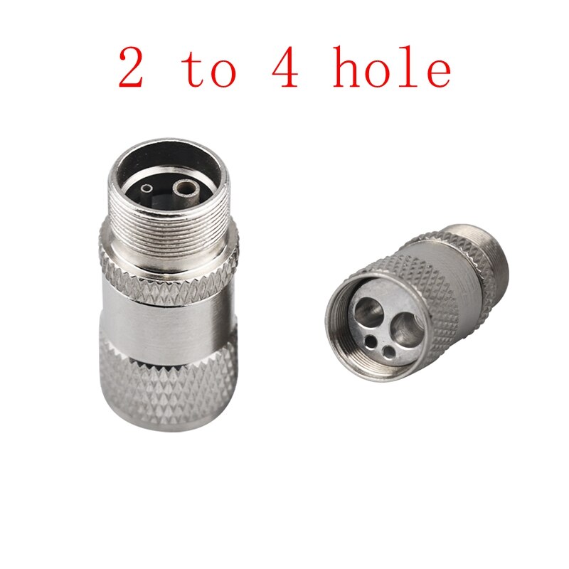 Adaptador de pieza de mano de turbina Dental, conector cambiador de 4 orificios y 2 orificios para pieza de mano de alta velocidad, piezas de repuesto, manguera de tubo de herramienta: B