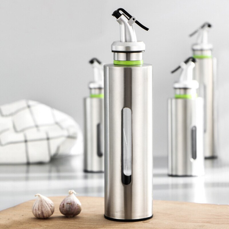 Distributeur de bouteille d'assaisonnement de cuisine bouteilles de burette d'olive récipient de vinaigre bouteille de distributeur d'huile en acier inoxydable étanche