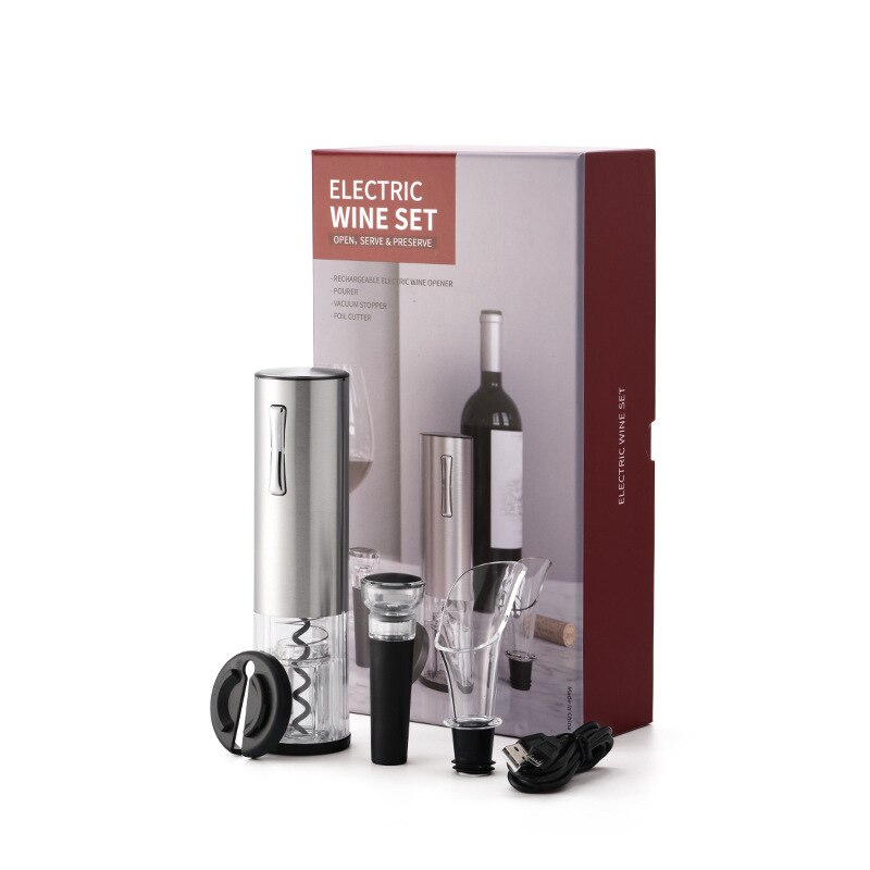 Xiaomi rode wijn kurkentrekker usb-oplader roestvrijstalen elektrische wijn kurkentrekker bruiloft en verjaardag: Pak