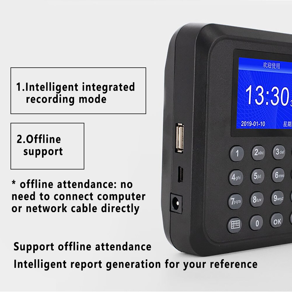 Large Capacity Multi Lingual Biometric Fingerprint LCD Screen School Voice Function Attendance Time Recorder Management Checking