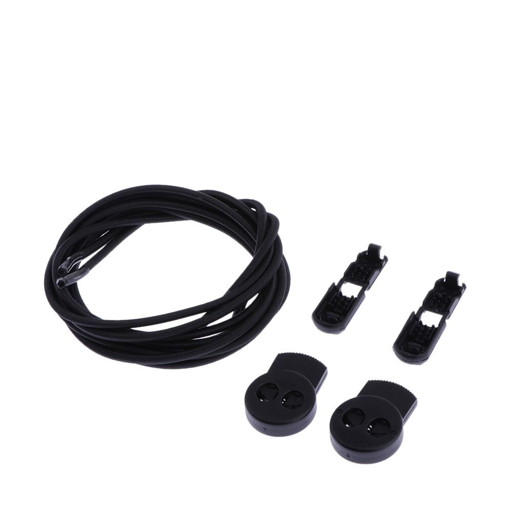 Stretching Lock Lace Elastische Schoenveters Lock Veters Geen Stropdas Triathlon Running Jogging Reflecterende Schoen Kant: Black