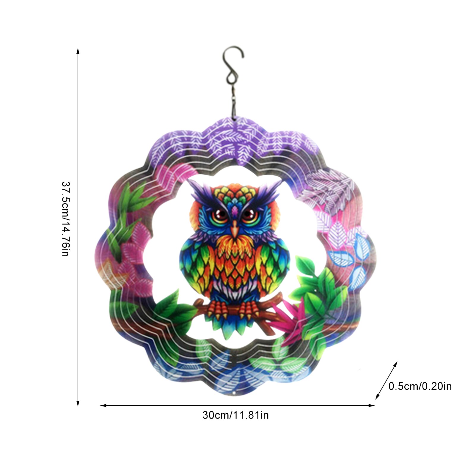 Windspiele Edelstahl Wind Spinner- 3D Hause Zauberstab Hängen Dekor Segen Schutz Bunte Garten Kunst Dekoration