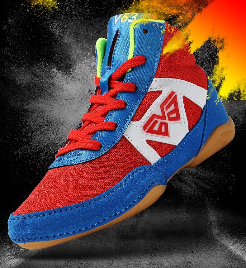 Children Students Wrestling Shoes Lightweight Non Slip Boxing Shoes Boys Girls Martial Art Training Boot D0879