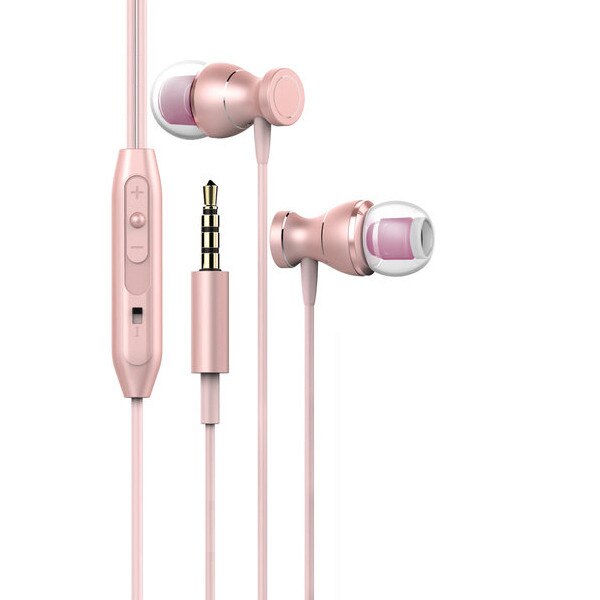 Sport Bass Sound Koptelefoon Telefoon Headsets Controle Magnetische Duidelijkheid Stereo Sound Hoofdtelefoon Met Oortelefoon Voor Iphone Mobiele Telefoon: Rose Gold