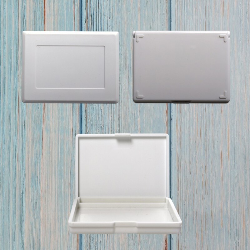 LX0B Paint Pallet Empty Watercolor Art Palette Cup Brush Oil Paint Mixing Tray Folding Airtight 12/24 Wells Box for Students