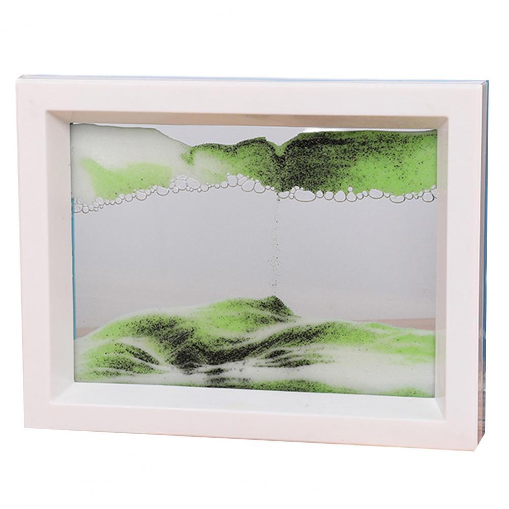 3D Flowing Sand Picture Glass Moving Sand Art Picture	Mountain Pattern Dynamic Sand Picture Home Decor Hourglasses песочные часы: Green