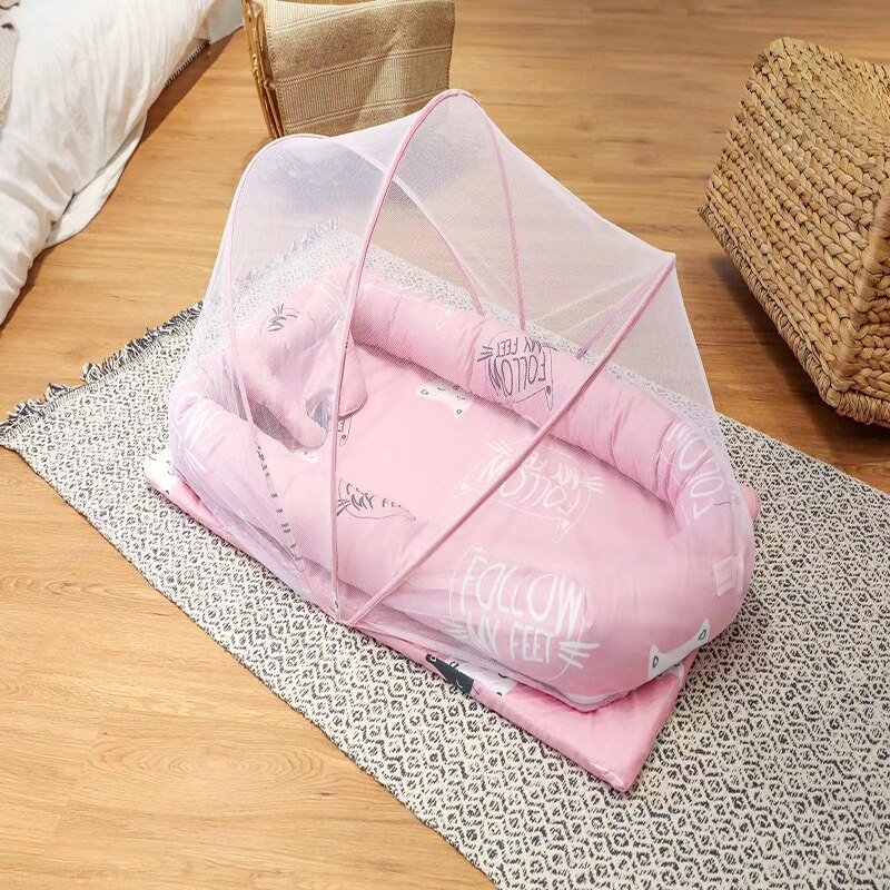 Red para cuna de bebé, mosquitera, colchón, almohada portátil, mosquitera, tienda para cuna, cojín para dormir, plegable