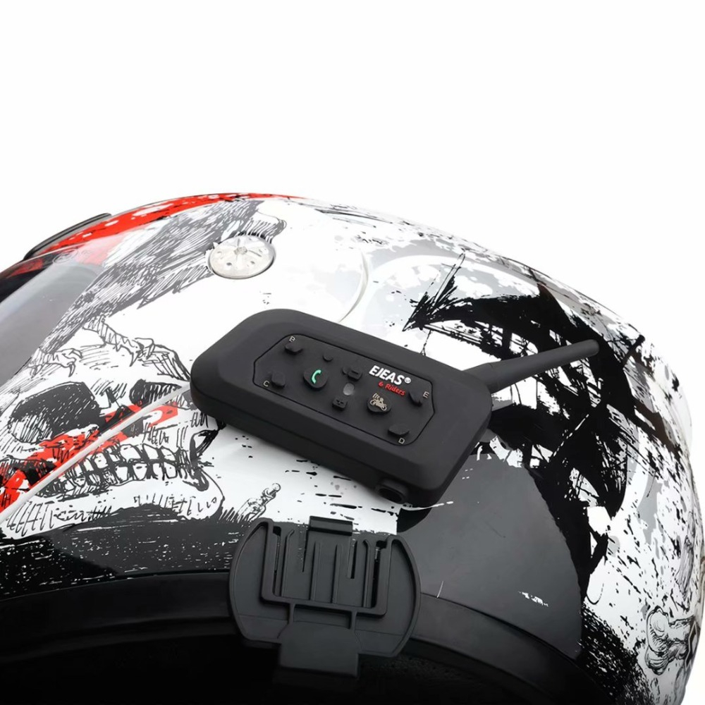 V6 pro bt motorradhelm-intercom-headset mit 1200m bt-interphone-kommunikatoren für 6 fahrer, wasserdicht
