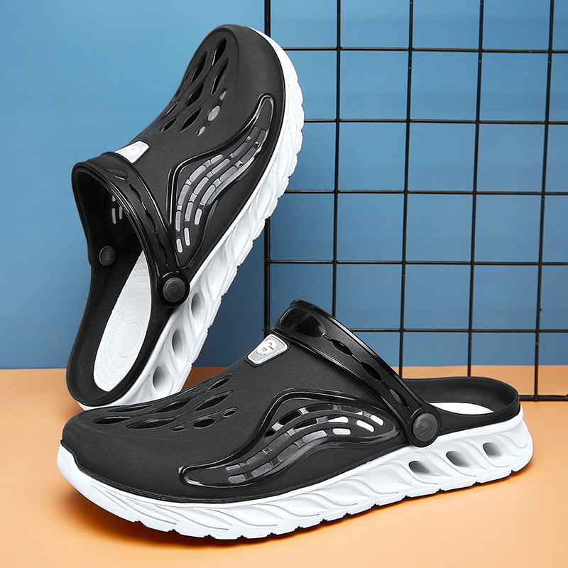 Zomer Strand Schoenen Outdoor Slippers Mannen Vrouwen Indoor Hoge Zachte Bodem Sandalen Trend Slides Licht Heren Tuin Klompen Mannelijke: GRIJS / 40