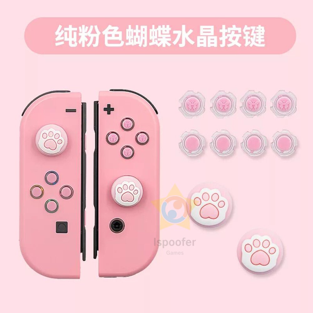 NS Switch JoyCon DIY Colorful ABXY Directions Keys Buttons for Nintend Switch NS NX Controller Joy-con Left Right Controller: 2ndGeneration Pink A