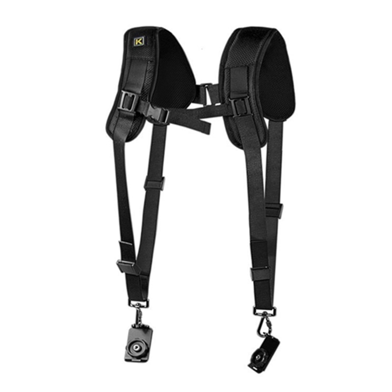 Zwarte Professionele Rapid Camera Dubbele Schouder Sling Strap Voor SLR DSLR Voor Canon Nikon Sony Camera
