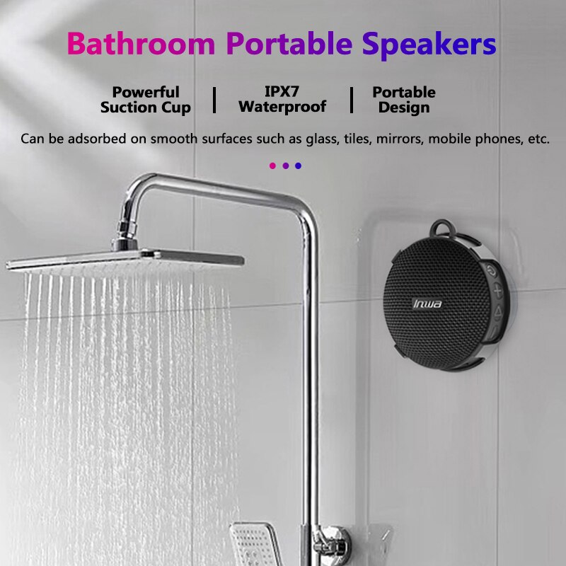 Badkamer Draagbare Bluetooth Speakers IPX7 Waterdicht Muziek Center Kolom Douche Sound Boombox Woofer Handsfree Met Zuignap