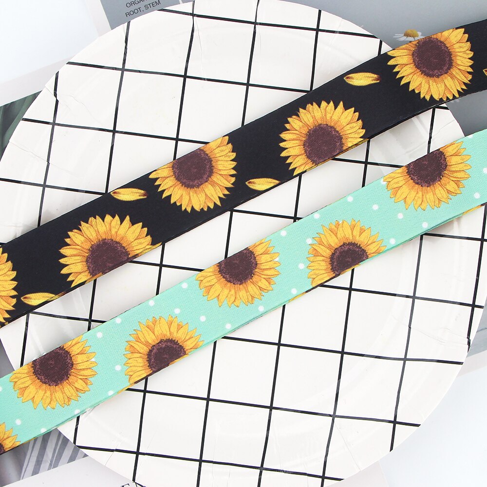 LX166 Sonnenblume Schlüsselanhänger Zubehör praktisch USB Ich würde Abzeichen Halter Tasten Gurt Schild Nacken Schlüsselband Für Mädchen