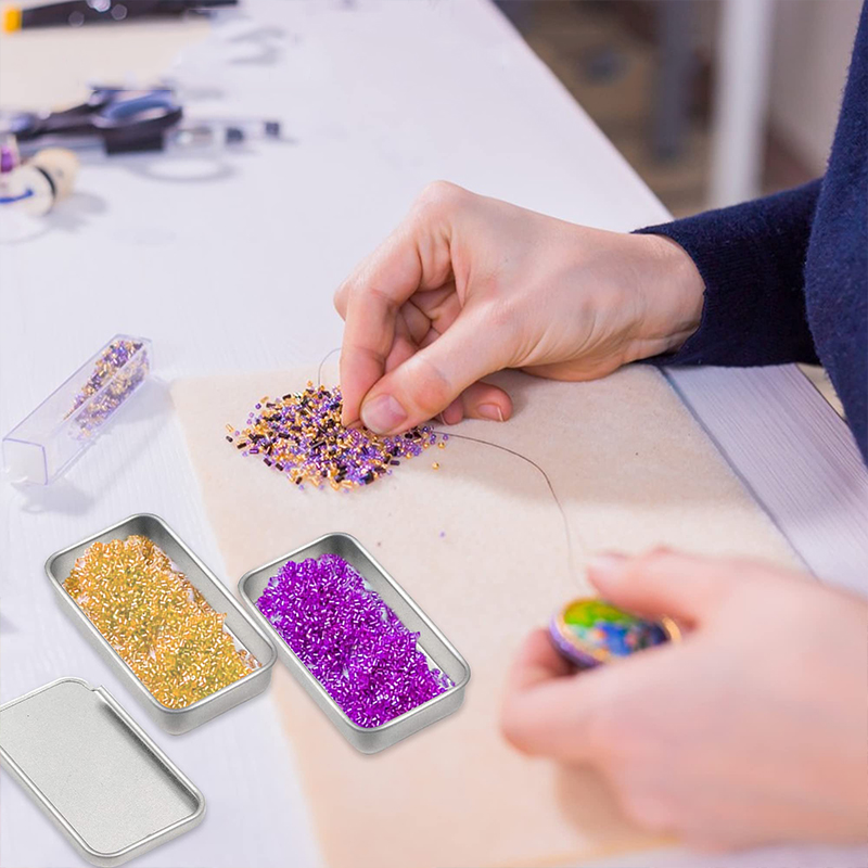 Tinplate Box Slide Lid Push Pull Box Drawer Balm Box Pet Food Portable Box Mini Aromatherapy Jar Candy Small Iron Box Box