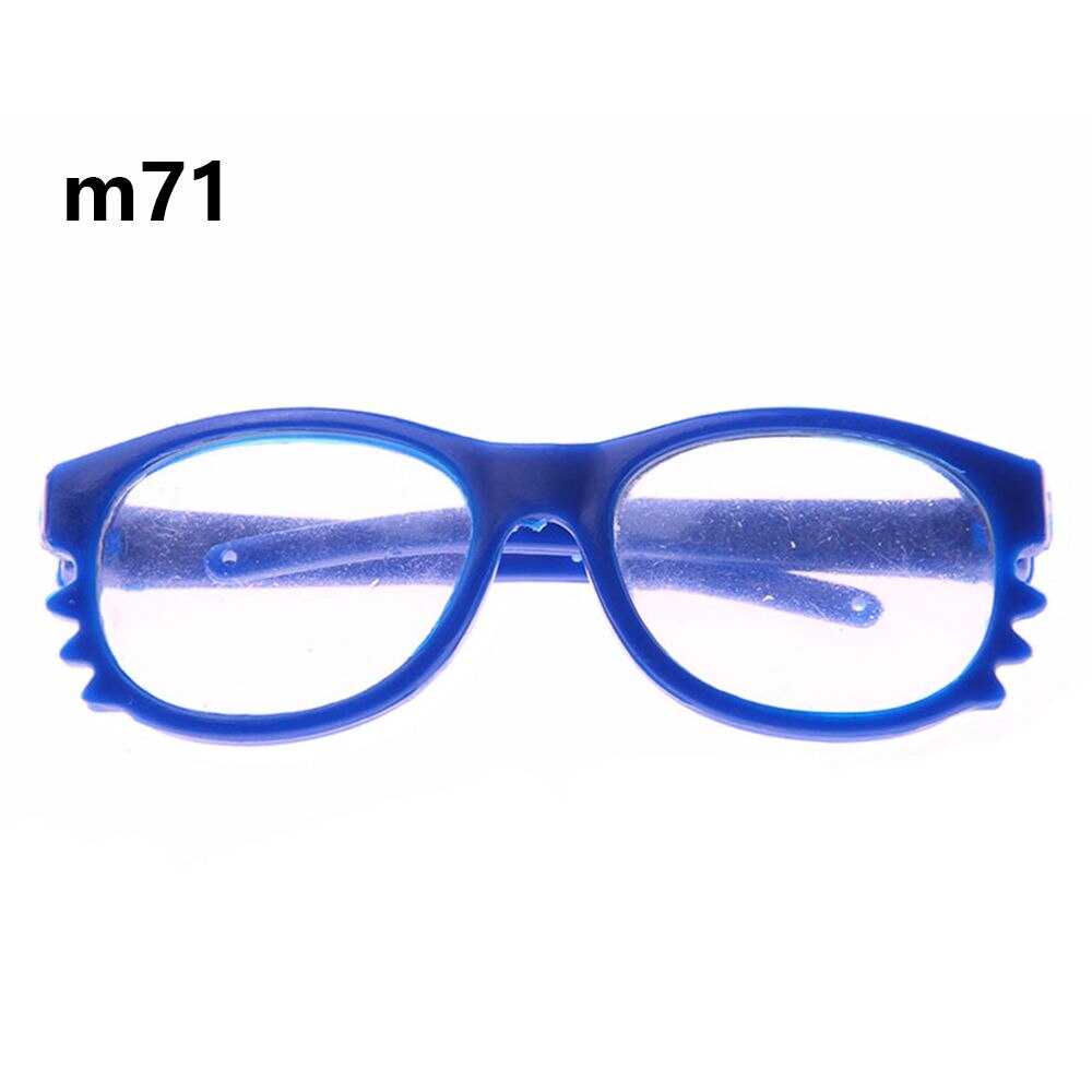 Colorful Doll Glasses Clear Lens Round Frame Eyewear Miniature Eyeglasses Fit 18 Inch Playing House Cool Girl Accessory: m71