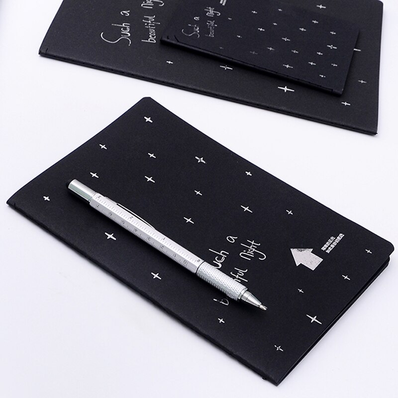 Notebook Black Inner Page Diary Stitching Binding Sketch Book Painting Drawing For Kids Girls Korean Style