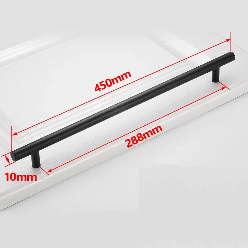 Tirador de barra en T para puerta de cocina, perillas de manija recta, tirador de gabinete, tiradores de acero inoxidable de 10mm de diámetro, herrajes para muebles