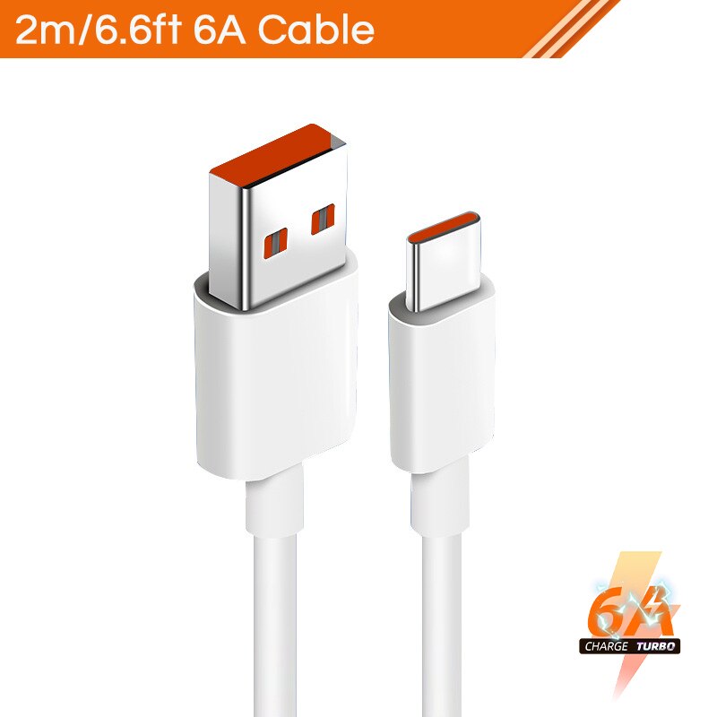 33w Turbo Ladegerät Für Xiaomi Pad 5 Redmi Hinweis 10 EU QC 3,0 Schnelle Lade Telefon Ladegerät Kabel Für poco X3 NFC M2 Pro Mi 10T 5G 11X: only cable / only 2m 6A cable