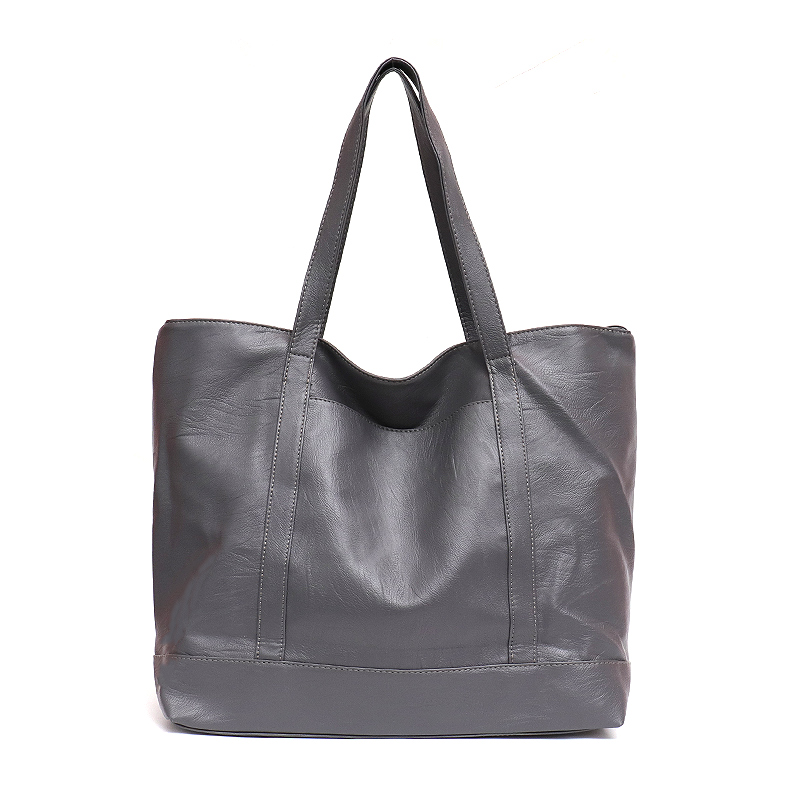 CEZIRA grand sac fourre-tout pour femmes Vegan en cuir sacs à bandoulière dames décontracté en cuir PU sacs à main femme sacs à provisions quotidiens: GREY