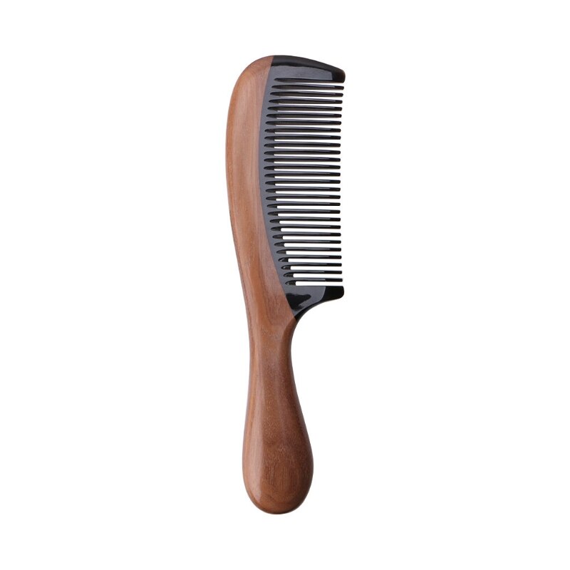 Pro Natural Ox Horn Green Sandalwood Fragrant Comb Wooden Handle Combs Hair Care