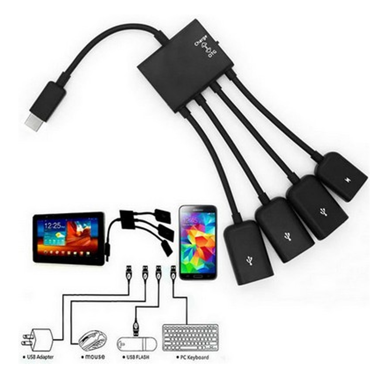 4 in 1 Multi-Funzione di Maschio a Femmina micro USB centro OTG ospite Cavo Adattatore per androide Smartphone Del Telefono tavoletta Samsung galassia