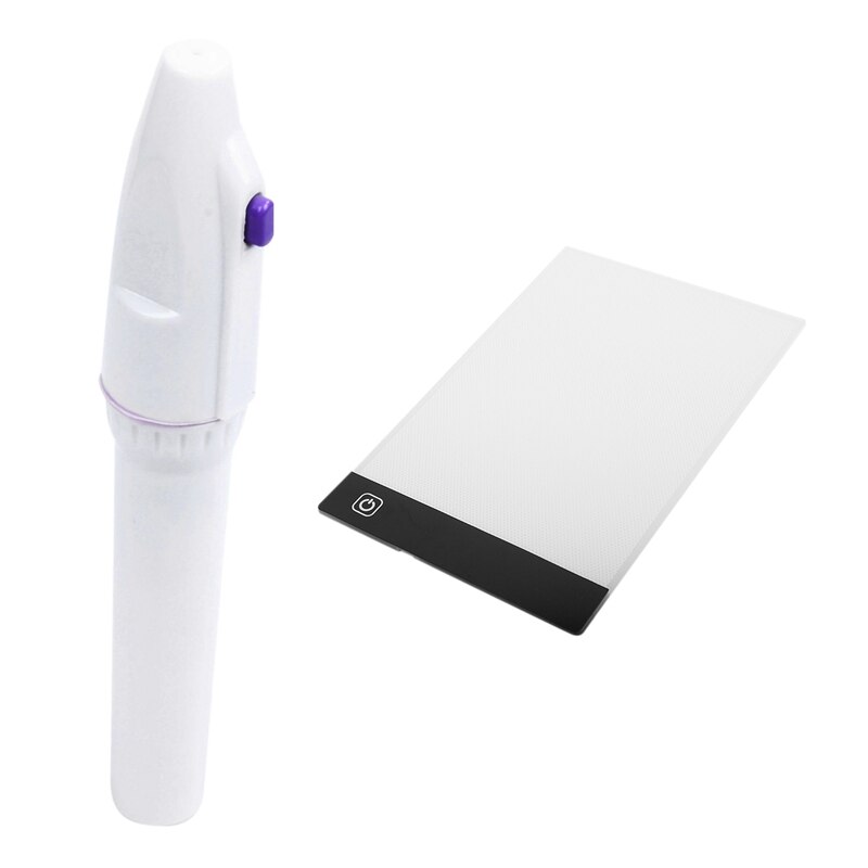 1 set 2 in 1 Electric Quilling Paper Winder Pen DIY Tool & 1 set Three Level Dimmable Led Light Pad