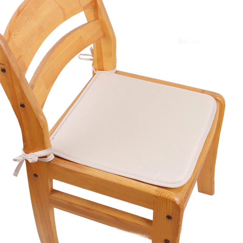 Abnehmbares quadratisches Stuhl kissen Sitzpolster mit Krawatten Baumwoll sitzkissen füllung Esszimmers tuhl kissen rutsch festes Esszimmers tuhl polster: Beige