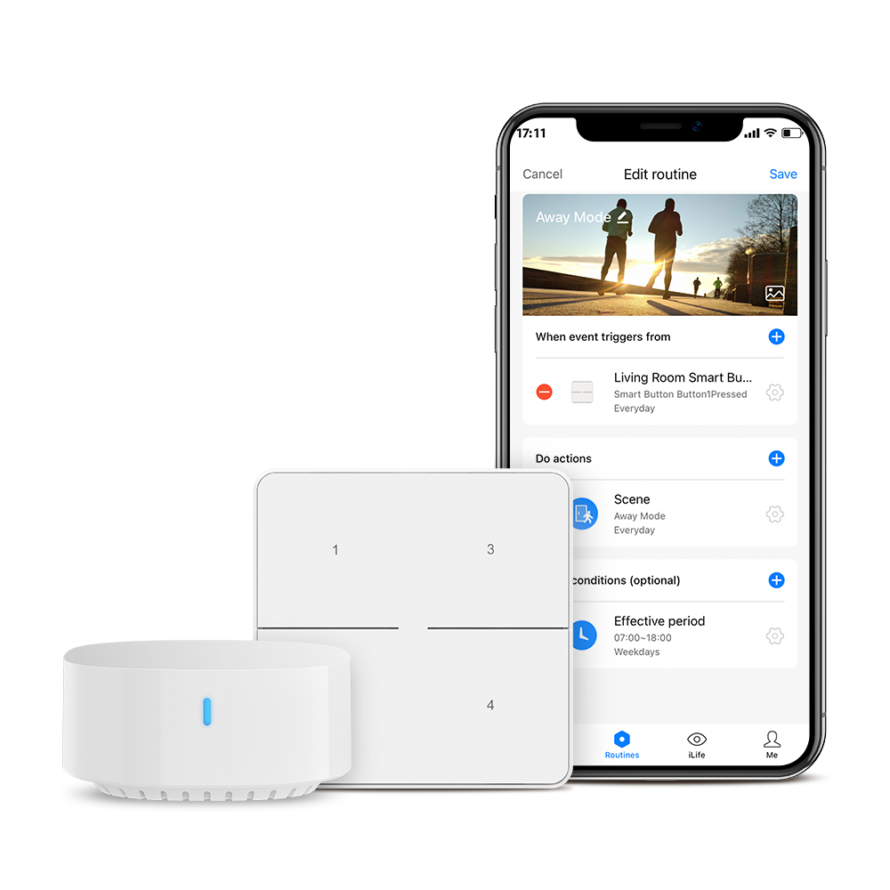 Broadlink  sr3 fjärromkopplare smart wi-fi-knapp för scenkontroll fungerar med alexa, google home, ifttt
