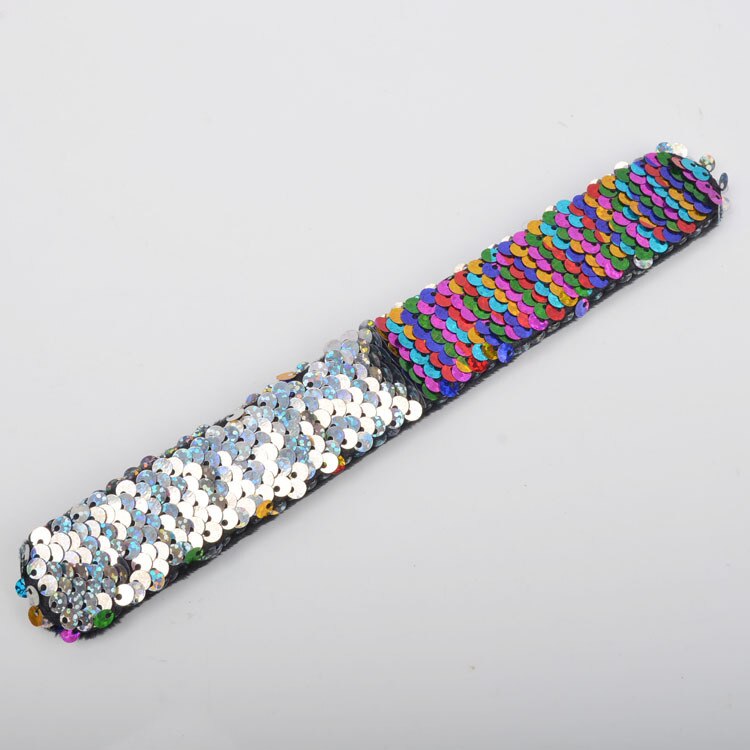 Skinnende glitter pailletter armbånd armbånd syning farve cirkel slap armbånd til børn piger børns julefest smykker: 11